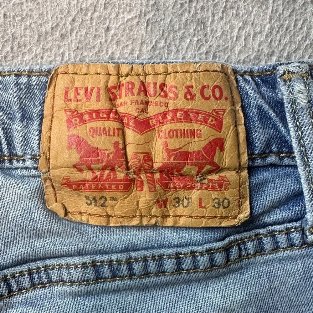 Levi's‎ 512 Jeans Mens 30x30 (30x27) Light Blue Slim Taper Denim Stretch Pants